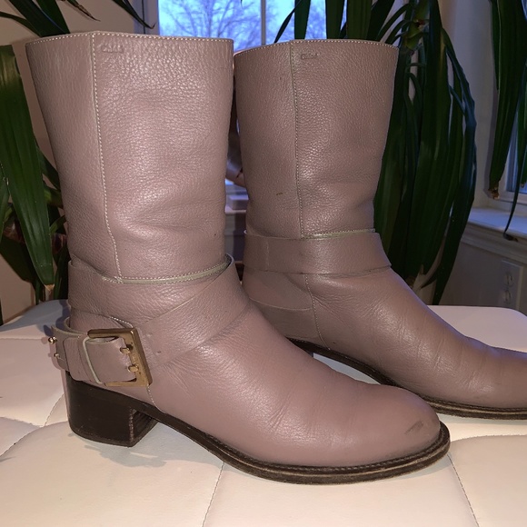 Chloe Erin Prince Buckled Mid Calf  Riding Boots - Picture 6 of 15